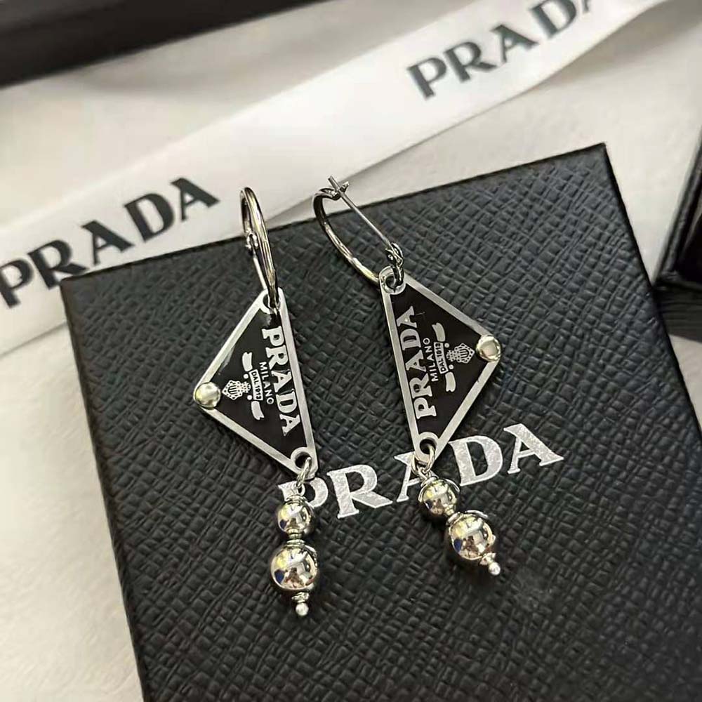 Prada Women Ball Smalto Jewels Pendant Earrings