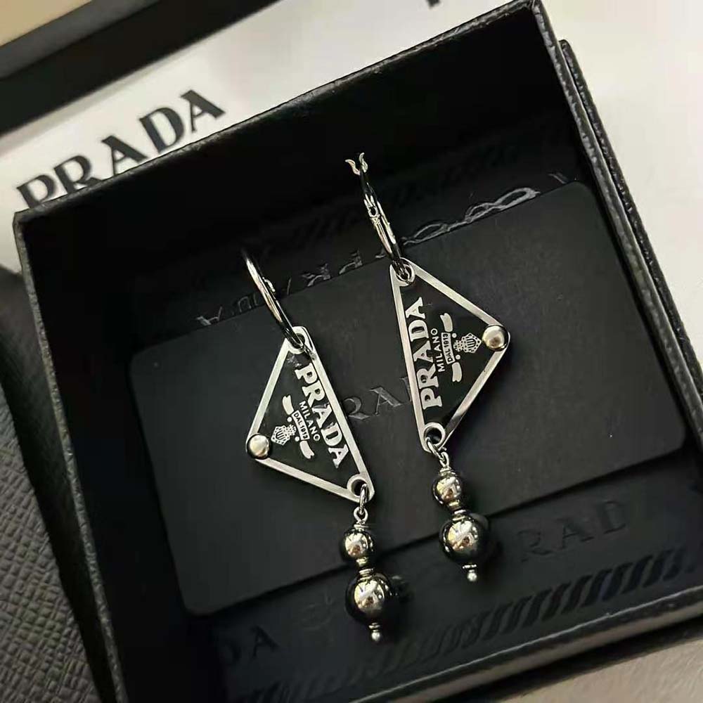 Prada Women Ball Smalto Jewels Pendant Earrings