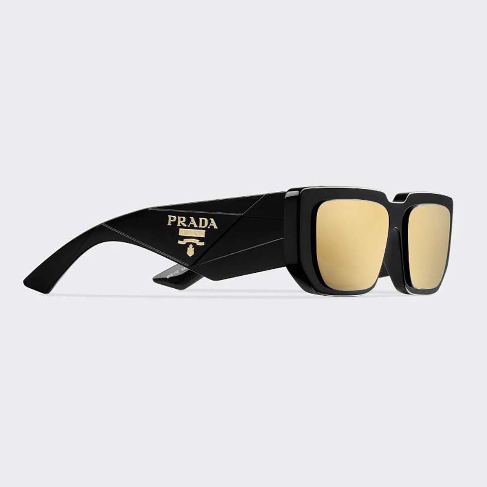 Prada Women Symbole Sunglasses with Traditional Prada Triangle Logo-Black