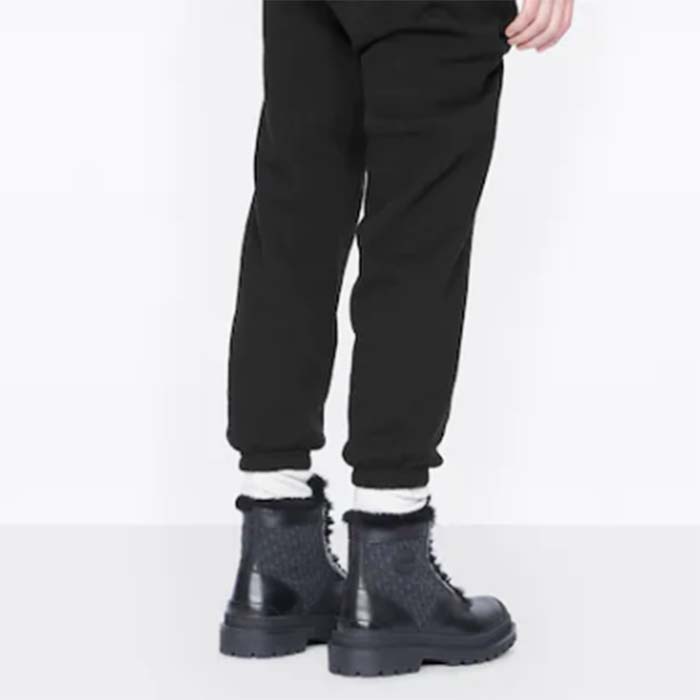 Dior Unisex Dior Explorer Ankle Boot Black Smooth Calfskin Oblique Jacquard