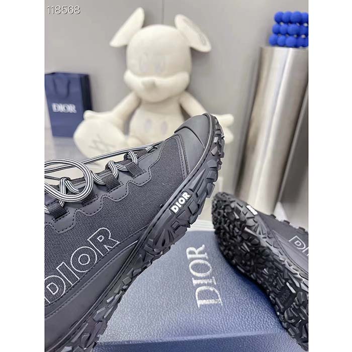 Dior Unisex Shoes CD Diorizon Hiking Boot Black Technical Mesh Black Rubber