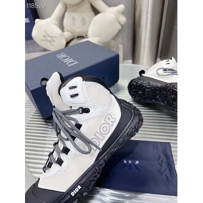 Dior Unisex Shoes CD Diorizon Hiking Boot Gray Technical Mesh Black Rubber