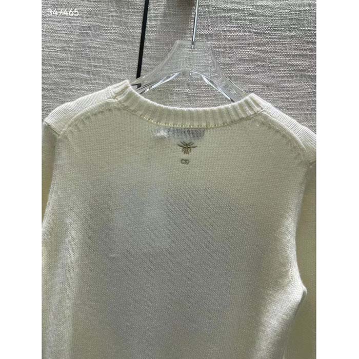 Dior Men CD Sweater Ecru Technical Cashmere Wool Knit Dior Bandana Motif