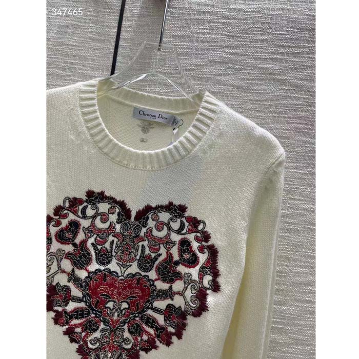 Dior Men CD Sweater Ecru Technical Cashmere Wool Knit Dior Bandana Motif