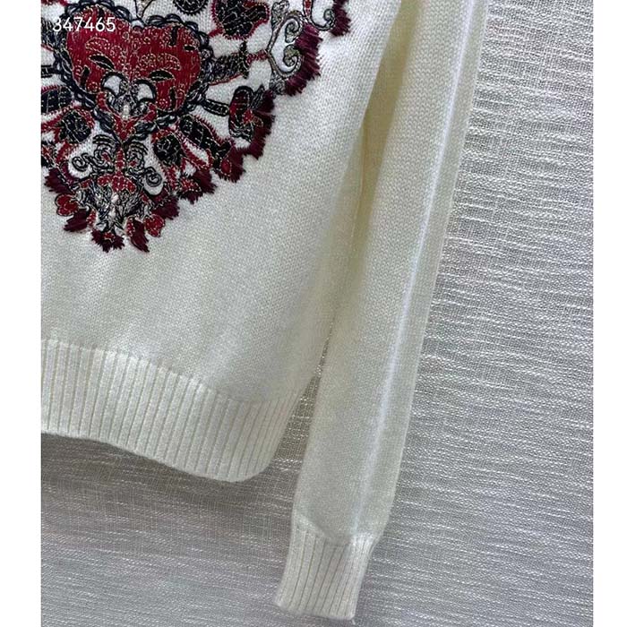 Dior Men CD Sweater Ecru Technical Cashmere Wool Knit Dior Bandana Motif