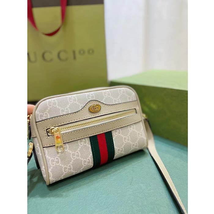 G*u*i gg women ophidia gg mini bag beige ebony gg supreme canvas