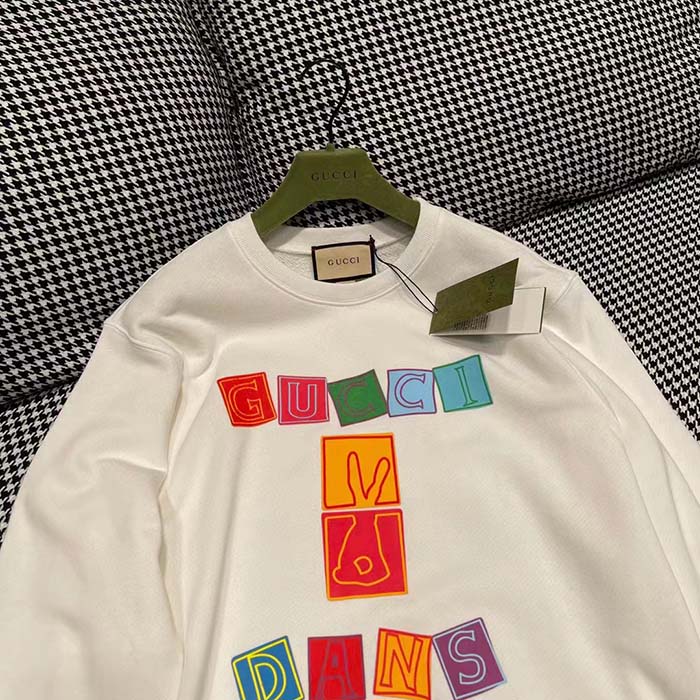 G*u*i men gg cotton jersey sweatshirt crewneck rib cotton long sleeves