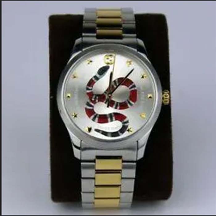 G*u*i unisex gg g-timeless watch 38mm colored snake steel yellow gold pvd bracelet