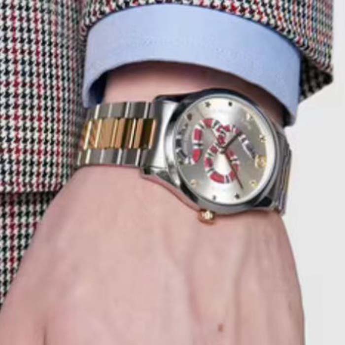 G*u*i unisex gg g-timeless watch 38mm colored snake steel yellow gold pvd bracelet