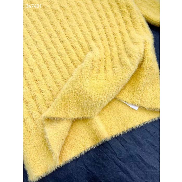 G*u*i women gg adidas x G*u*i cable knit top yellow polyamide trefoil crewneck short sleeves