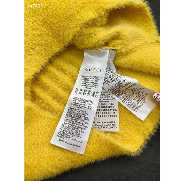 G*u*i women gg adidas x G*u*i cable knit top yellow polyamide trefoil crewneck short sleeves