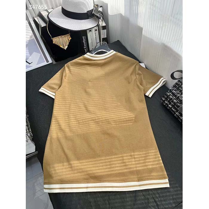 G*u*i women gg adidas x G*u*i cotton t-shirt camel jersey trefoil print crewneck