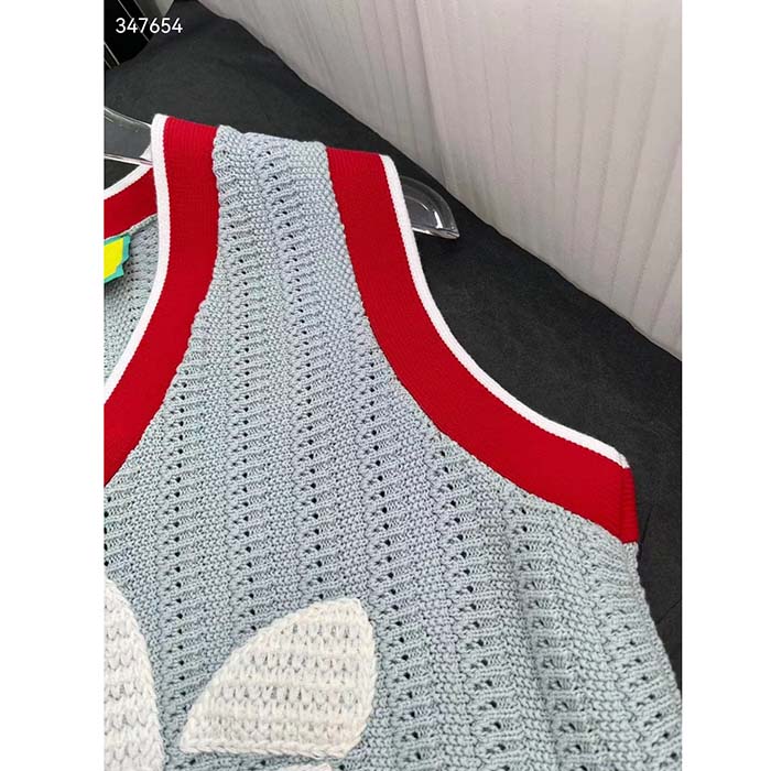 G*u*i men gg adidas x G*u*i rib stitch sleeveless top cotton trefoil embroidery knit v-neck