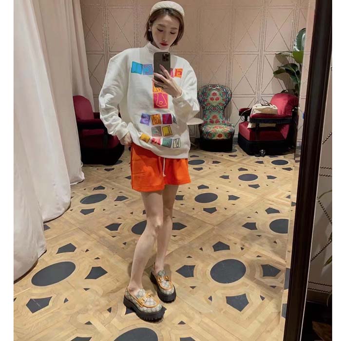 G*u*i women gg cotton jersey sweatshirt crewneck rib cotton long sleeves