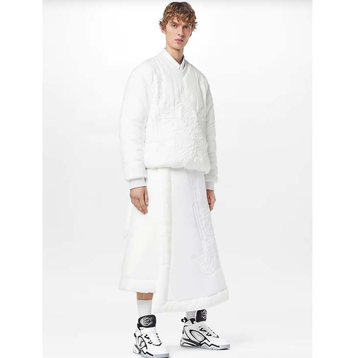 Louis Vuitton LV Unisex Trainer 2.0 Sneaker Boot White Calf Leather Rubber Outsole
