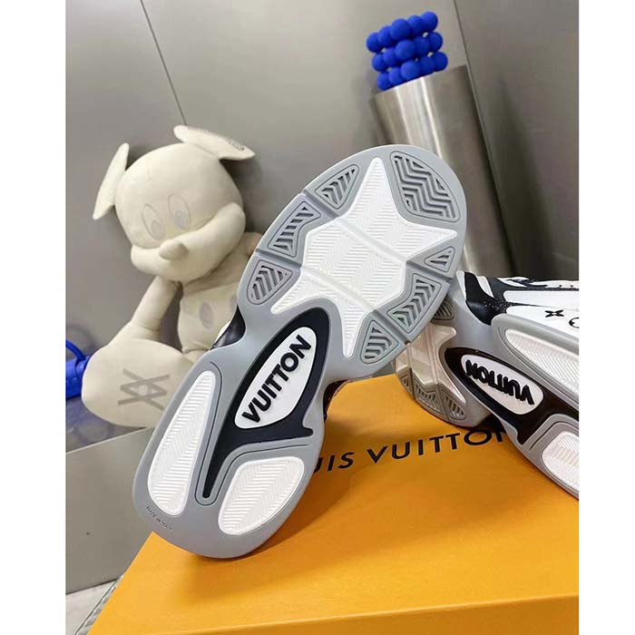 Louis Vuitton LV Unisex Trainer 2.0 Sneaker Boot White Calf Leather Rubber Outsole