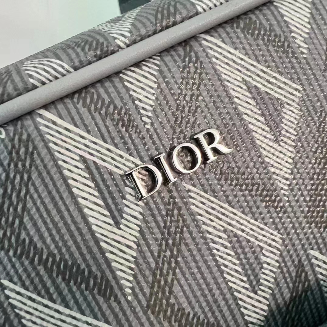 dior unisex cd hit the road pet carrier bag gray Di*m*nd canvas smooth calfskin