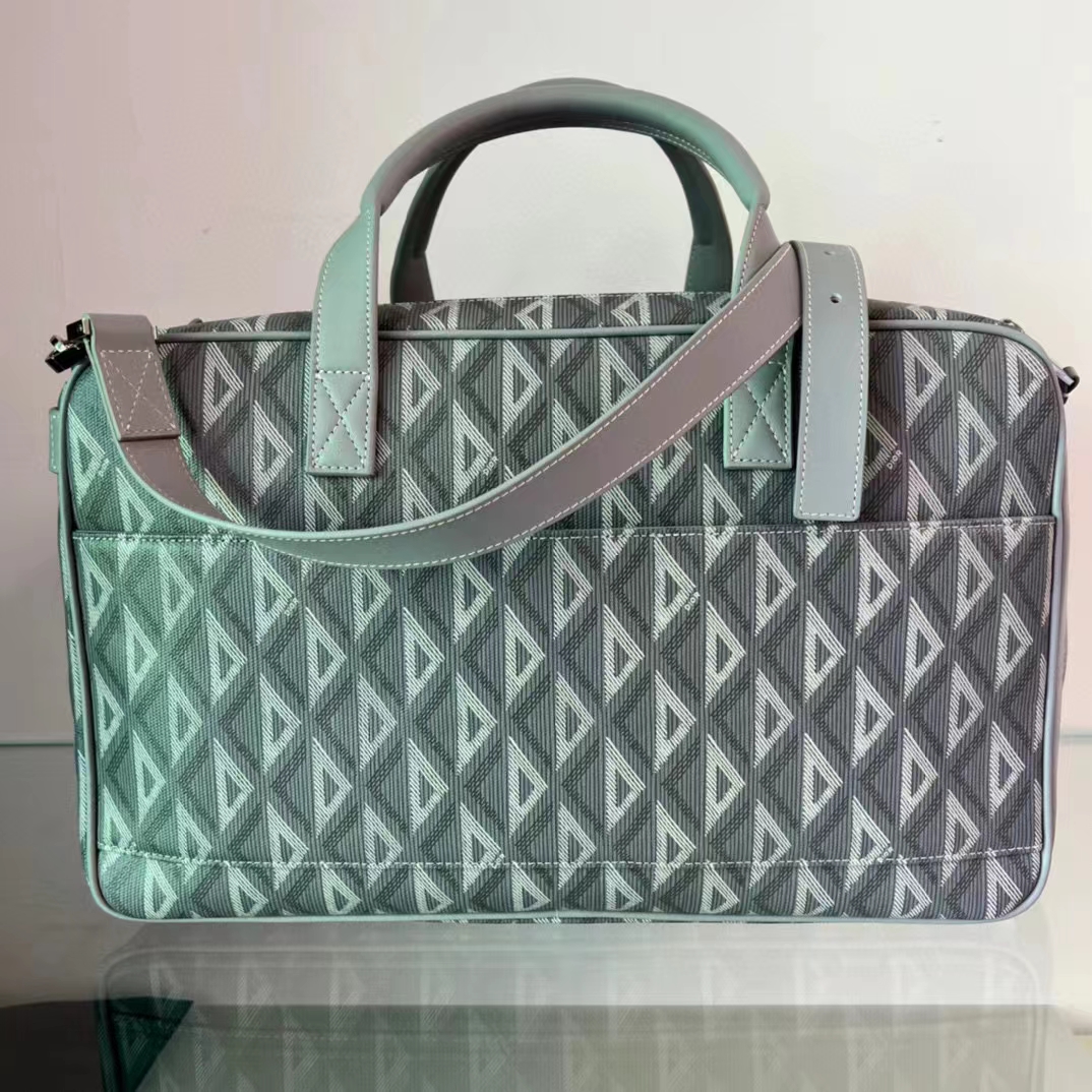 dior unisex cd hit the road pet carrier bag gray Di*m*nd canvas smooth calfskin