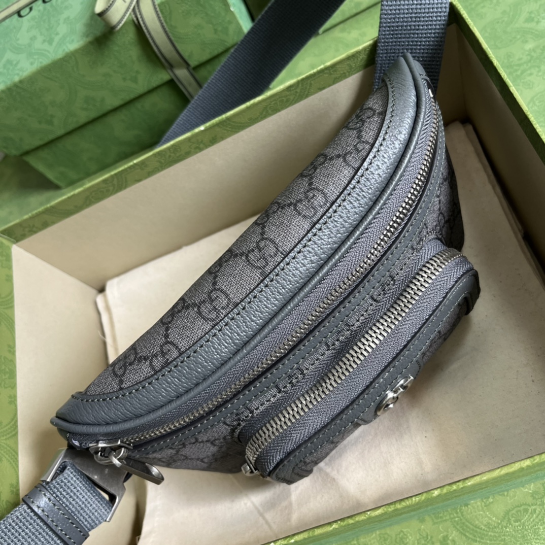 G*u*i gg unisex ophidia belt bag grey black gg supreme canvas double g