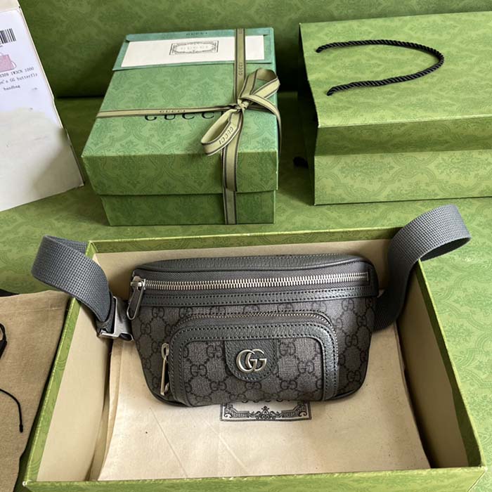 G*u*i gg unisex ophidia belt bag grey black gg supreme canvas double g