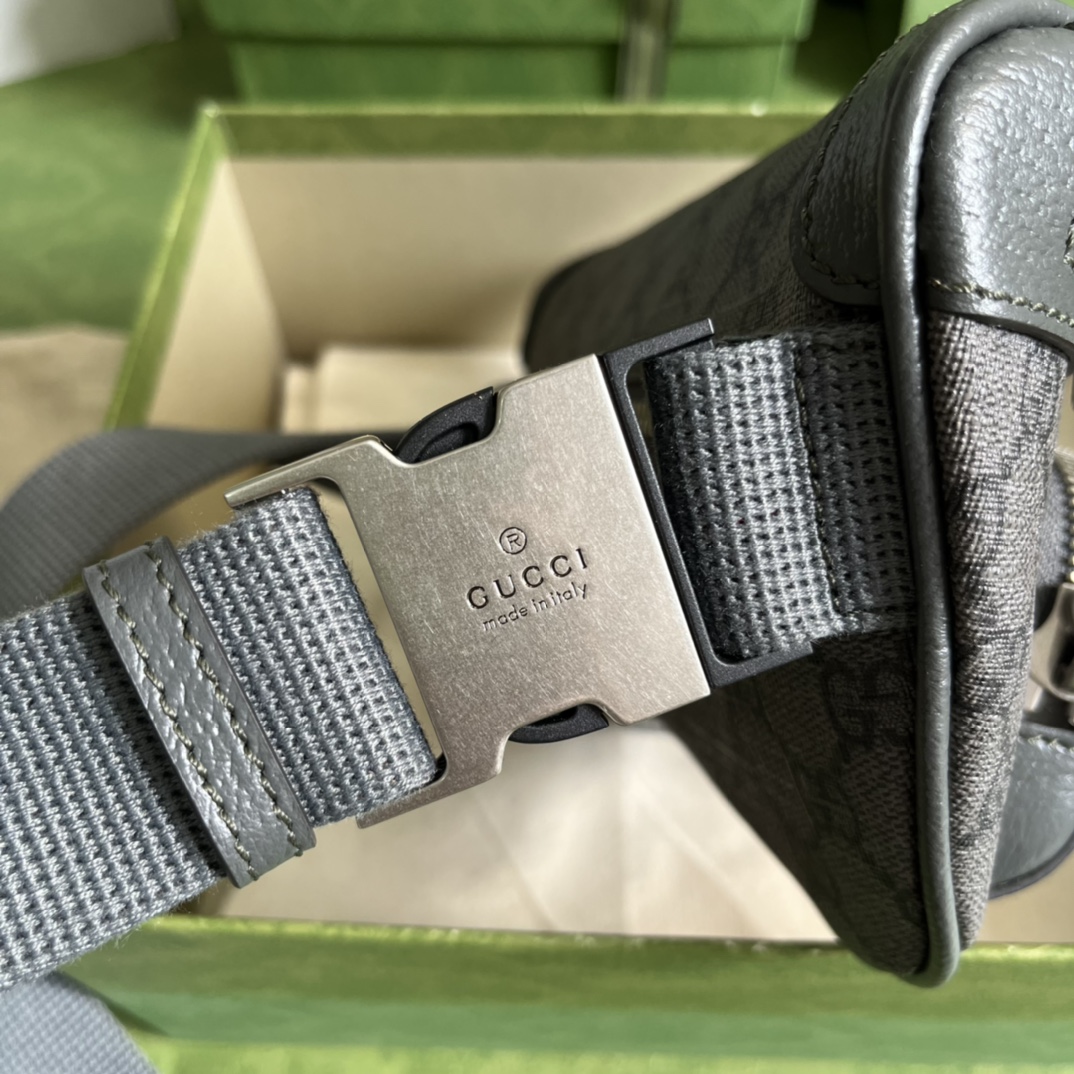 G*u*i gg unisex ophidia belt bag grey black gg supreme canvas double g