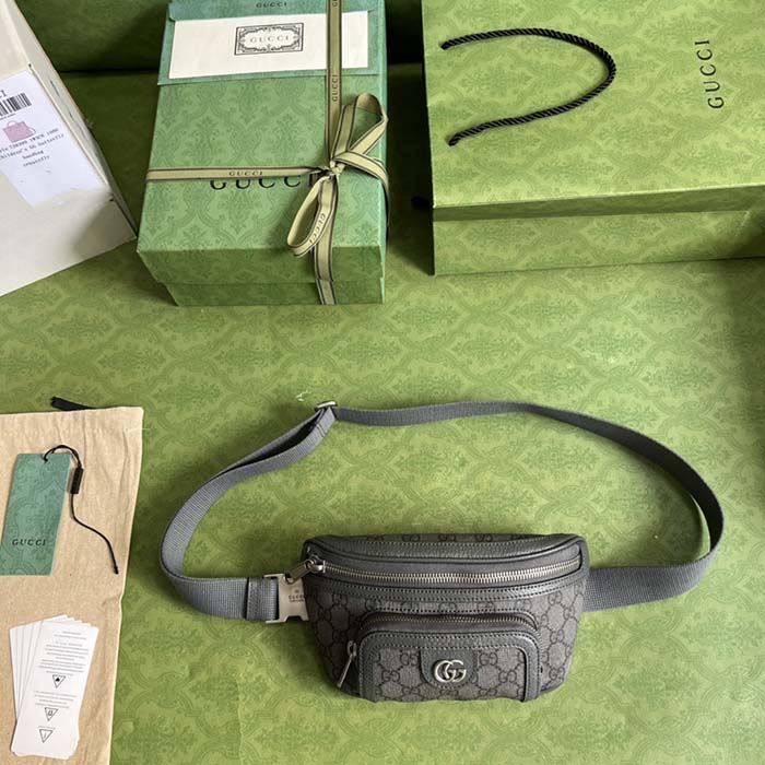 G*u*i gg unisex ophidia belt bag grey black gg supreme canvas double g