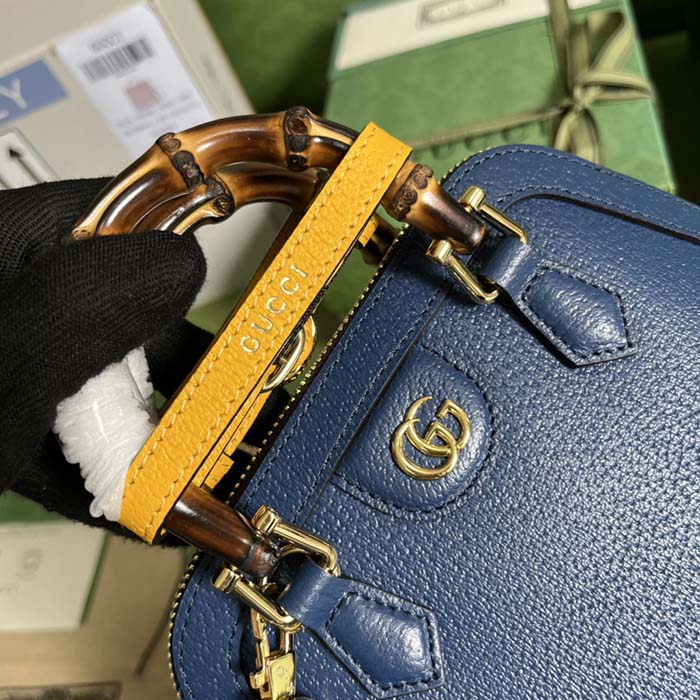 G*u*i gg women G*u*i diana mini tote bag blue leather double g