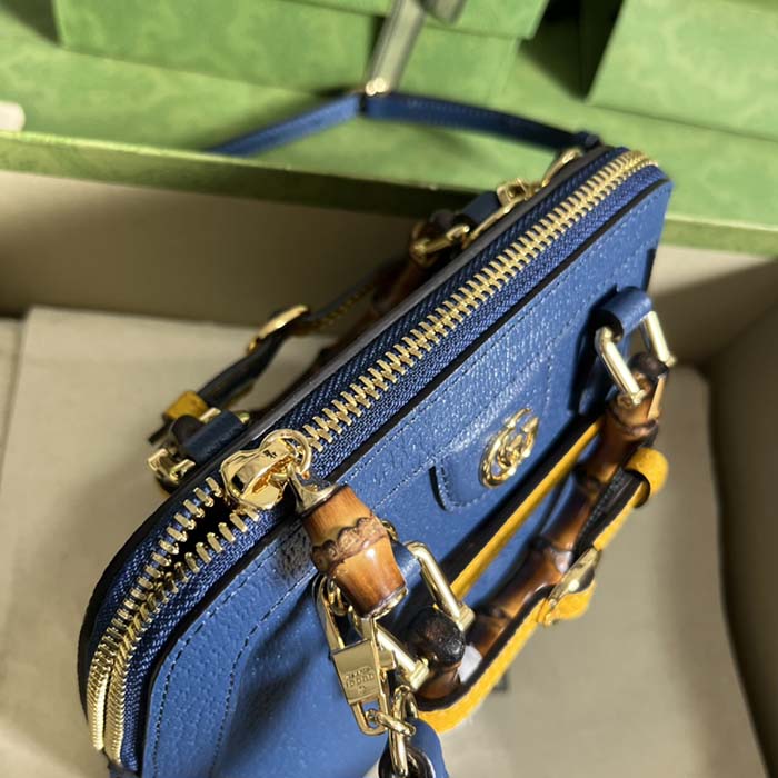 G*u*i gg women G*u*i diana mini tote bag blue leather double g