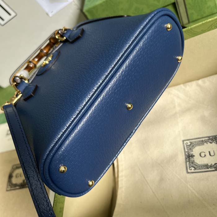 G*u*i gg women G*u*i diana mini tote bag blue leather double g