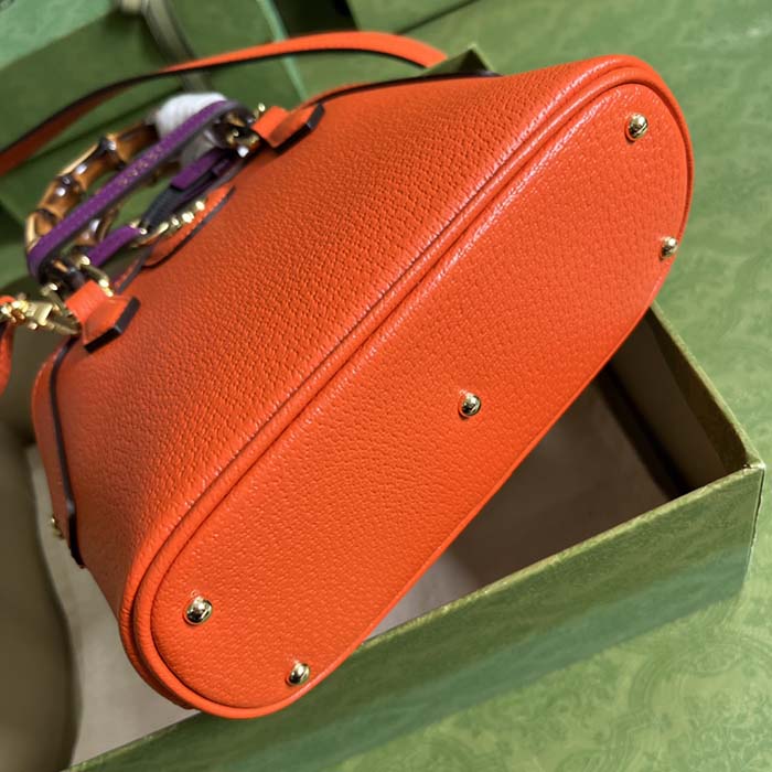 G*u*i gg women G*u*i diana mini tote bag orange leather double g