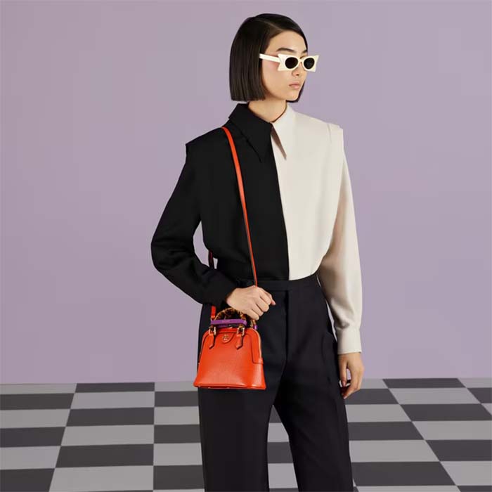G*u*i gg women G*u*i diana mini tote bag orange leather double g