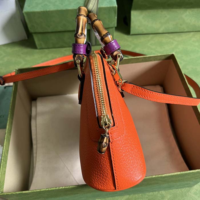 G*u*i gg women G*u*i diana mini tote bag orange leather double g
