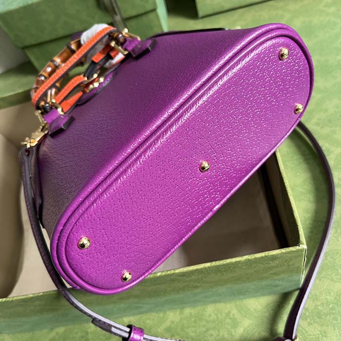 G*u*i gg women G*u*i diana mini tote bag purple leather double g
