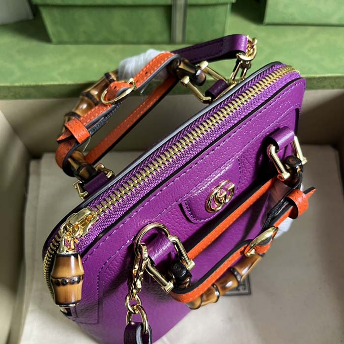 G*u*i gg women G*u*i diana mini tote bag purple leather double g