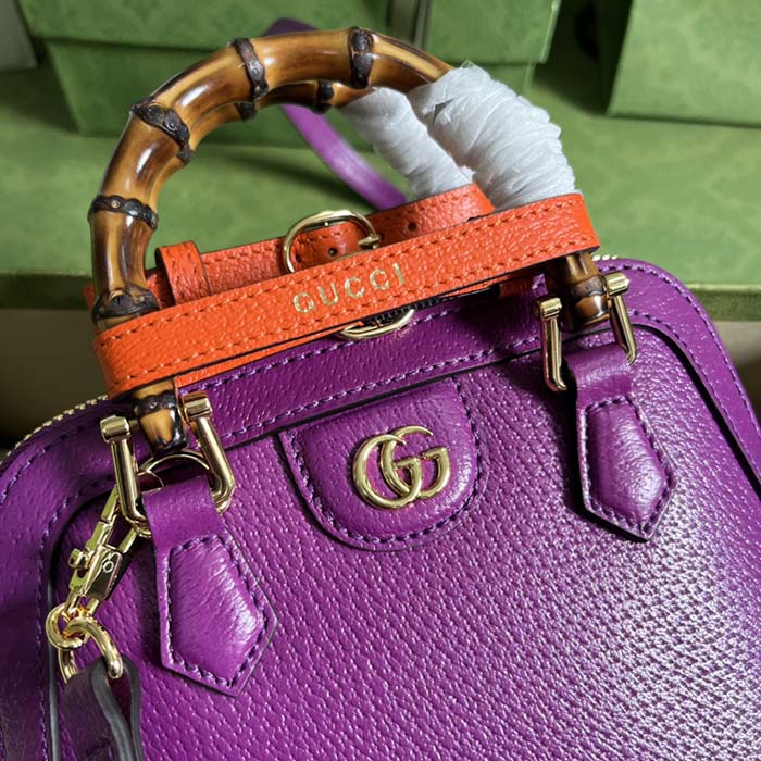 G*u*i gg women G*u*i diana mini tote bag purple leather double g