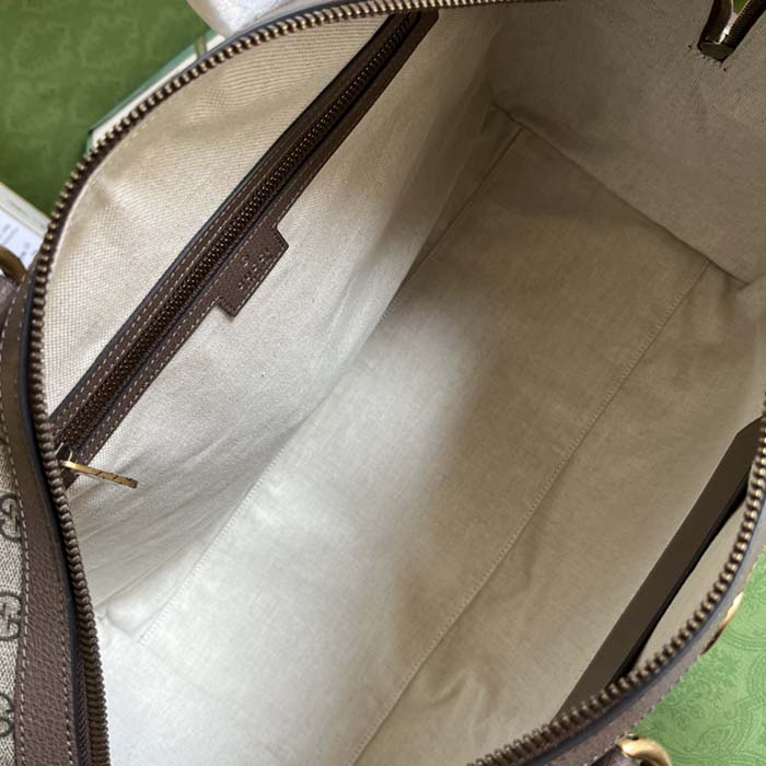 G*u*i unisex savoy large duffle bag beige ebony gg supreme canvas double g