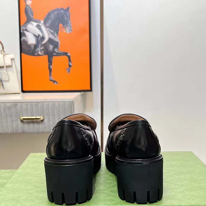 G*u*i women gg matelassé loafer black leather low 2.5 cm heel
