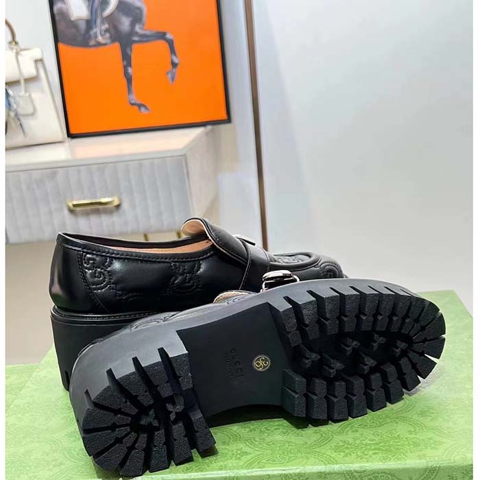 G*u*i women gg matelassé loafer black leather low 2.5 cm heel