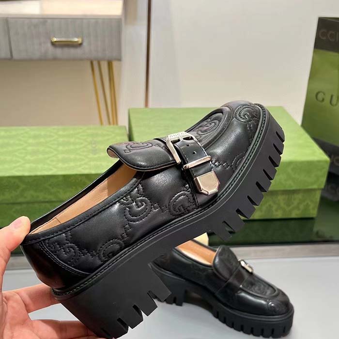 G*u*i women gg matelassé loafer black leather low 2.5 cm heel