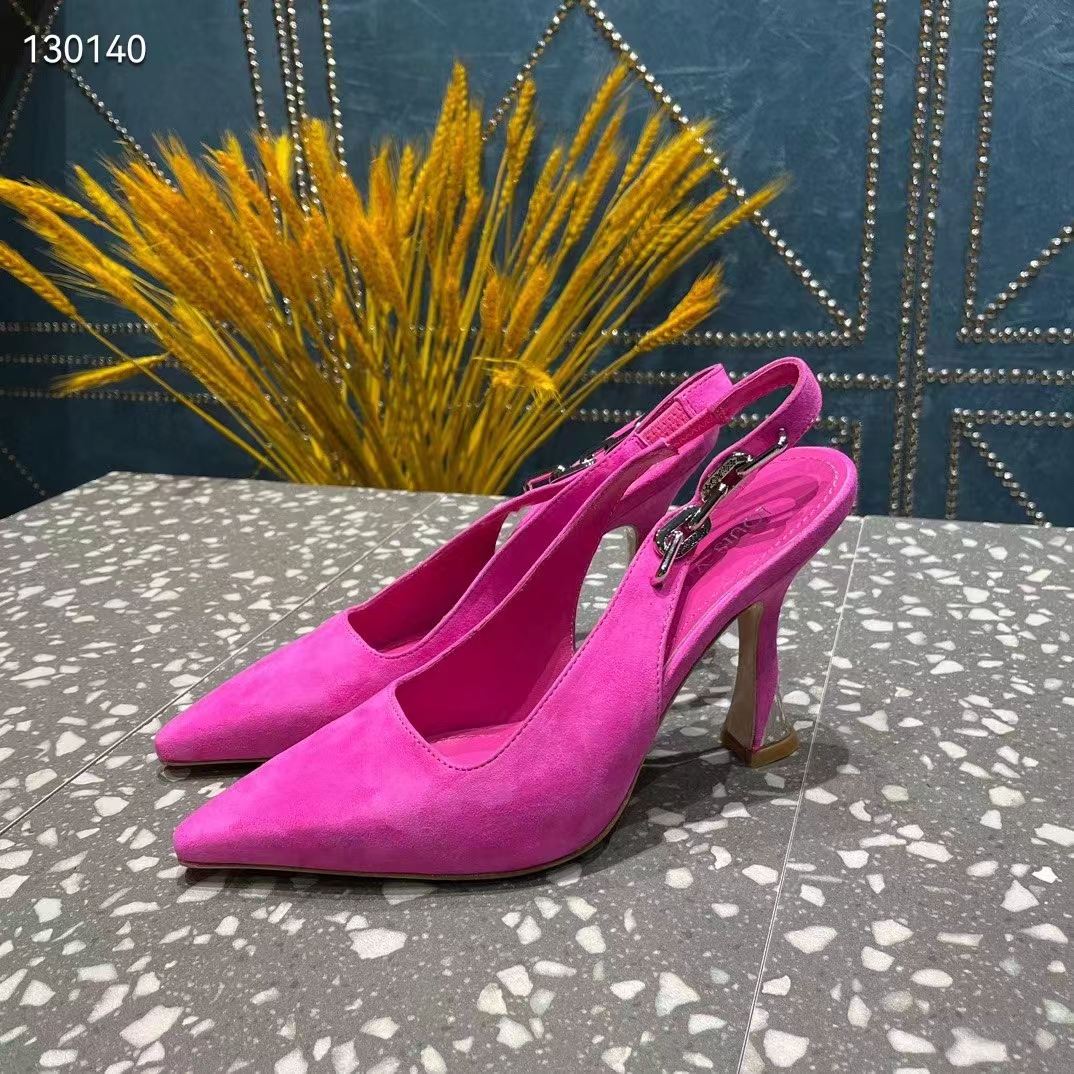 Louis Vuitton LV Women Sparkle Slingback Fuchsia Suede Baby Goat Leather 9.5 Cm Heel