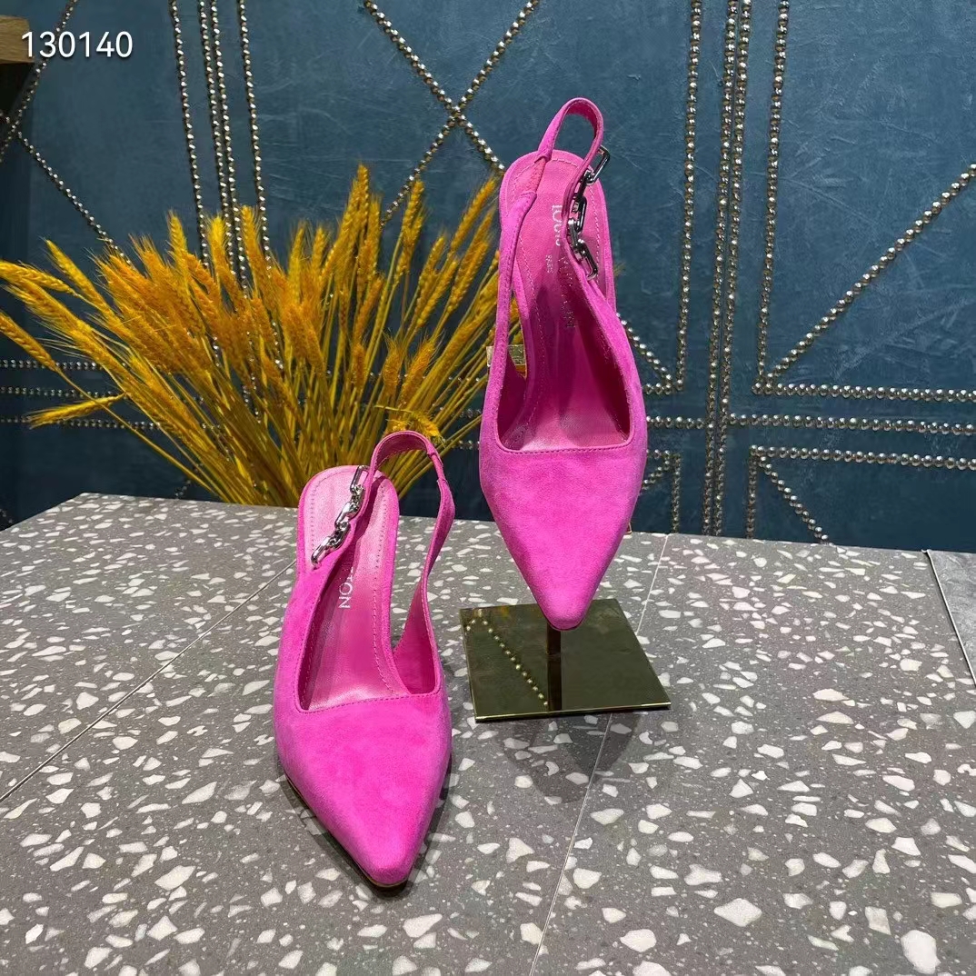 Louis Vuitton LV Women Sparkle Slingback Fuchsia Suede Baby Goat Leather 9.5 Cm Heel