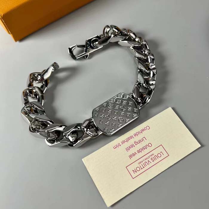 Louis Vuitton Unisex LV Shades Bracelet Brown Metal Silver-Colour Finish