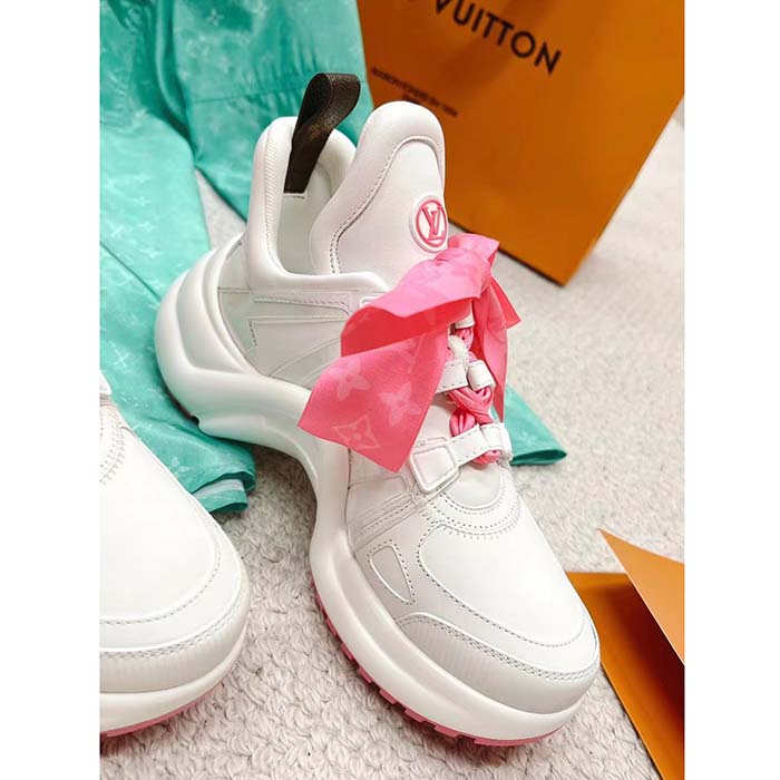 Louis Vuitton Women LV Archlight Sneaker Pink Mix Materials Monogram Ribbon Laces