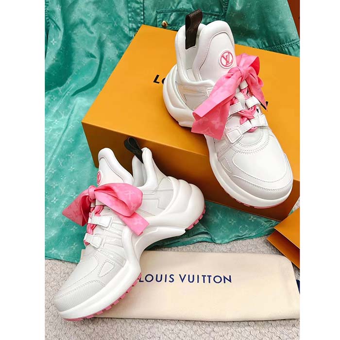 Louis Vuitton Women LV Archlight Sneaker Pink Mix Materials Monogram Ribbon Laces