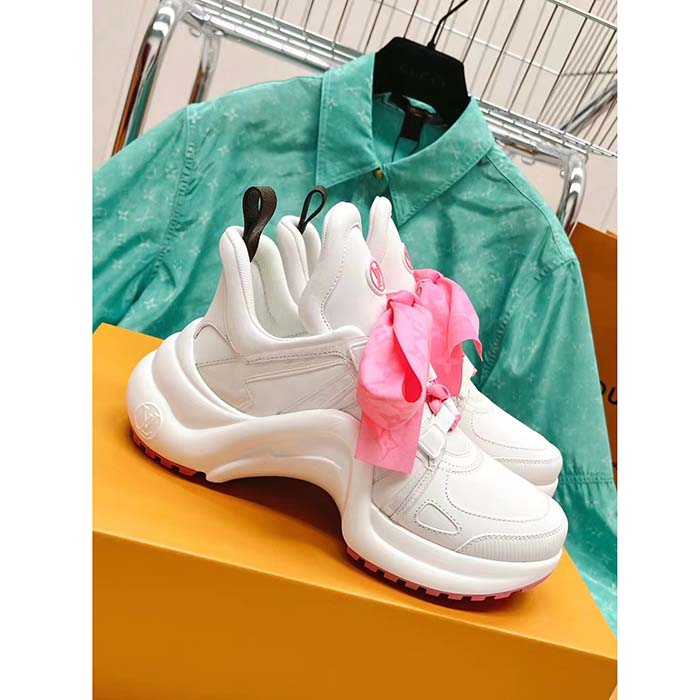 Louis Vuitton Women LV Archlight Sneaker Pink Mix Materials Monogram Ribbon Laces