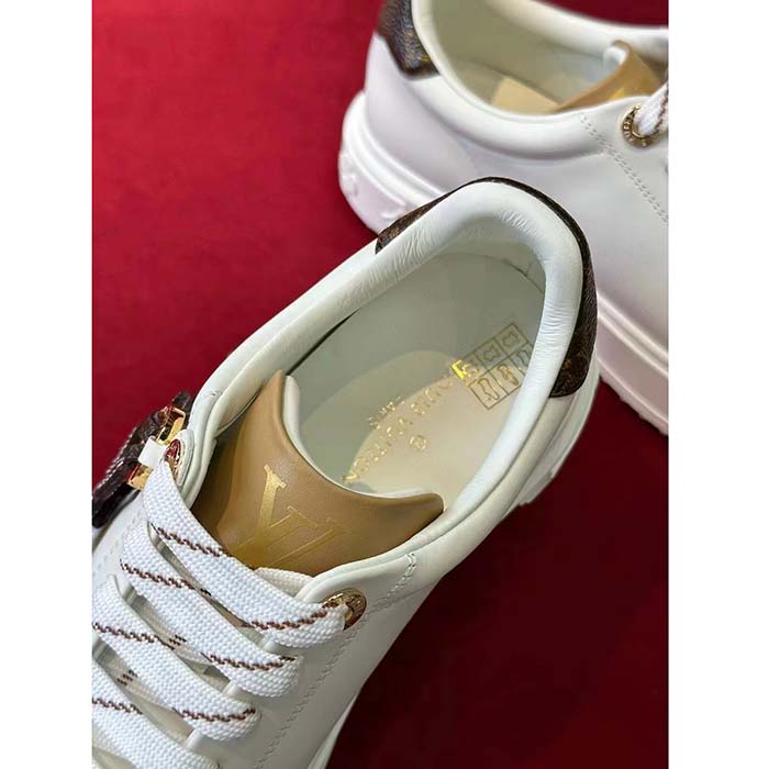 Louis Vuitton Women LV Time Out Sneaker Ecru Beige Mix Materials Monogram Flower