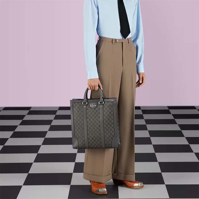 G*u*i gg unisex ophidia medium tote bag grey black gg supreme canvas
