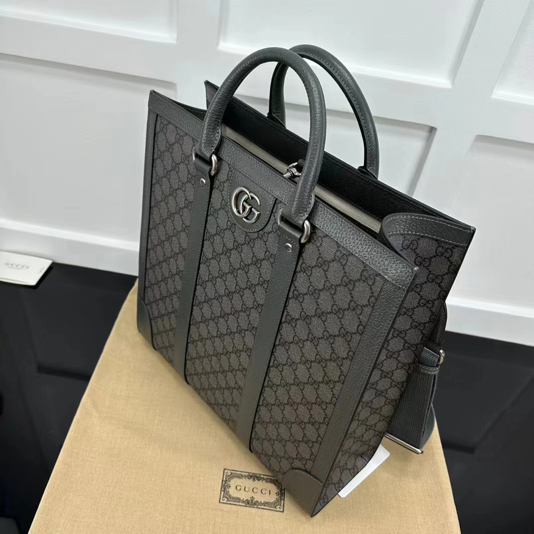 G*u*i gg unisex ophidia medium tote bag grey black gg supreme canvas