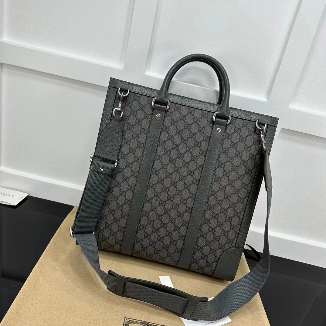 G*u*i gg unisex ophidia medium tote bag grey black gg supreme canvas