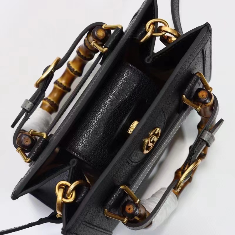G*u*i gg women diana mini tote bag black leather double g